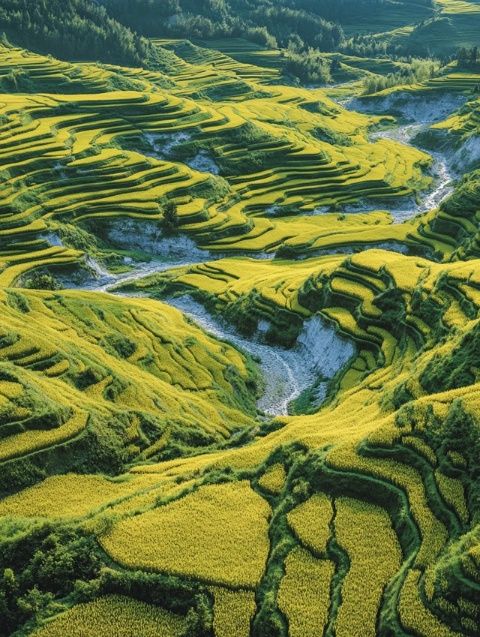 
西成高铁油菜花海春景：百万亩金黄映衬速度与美景